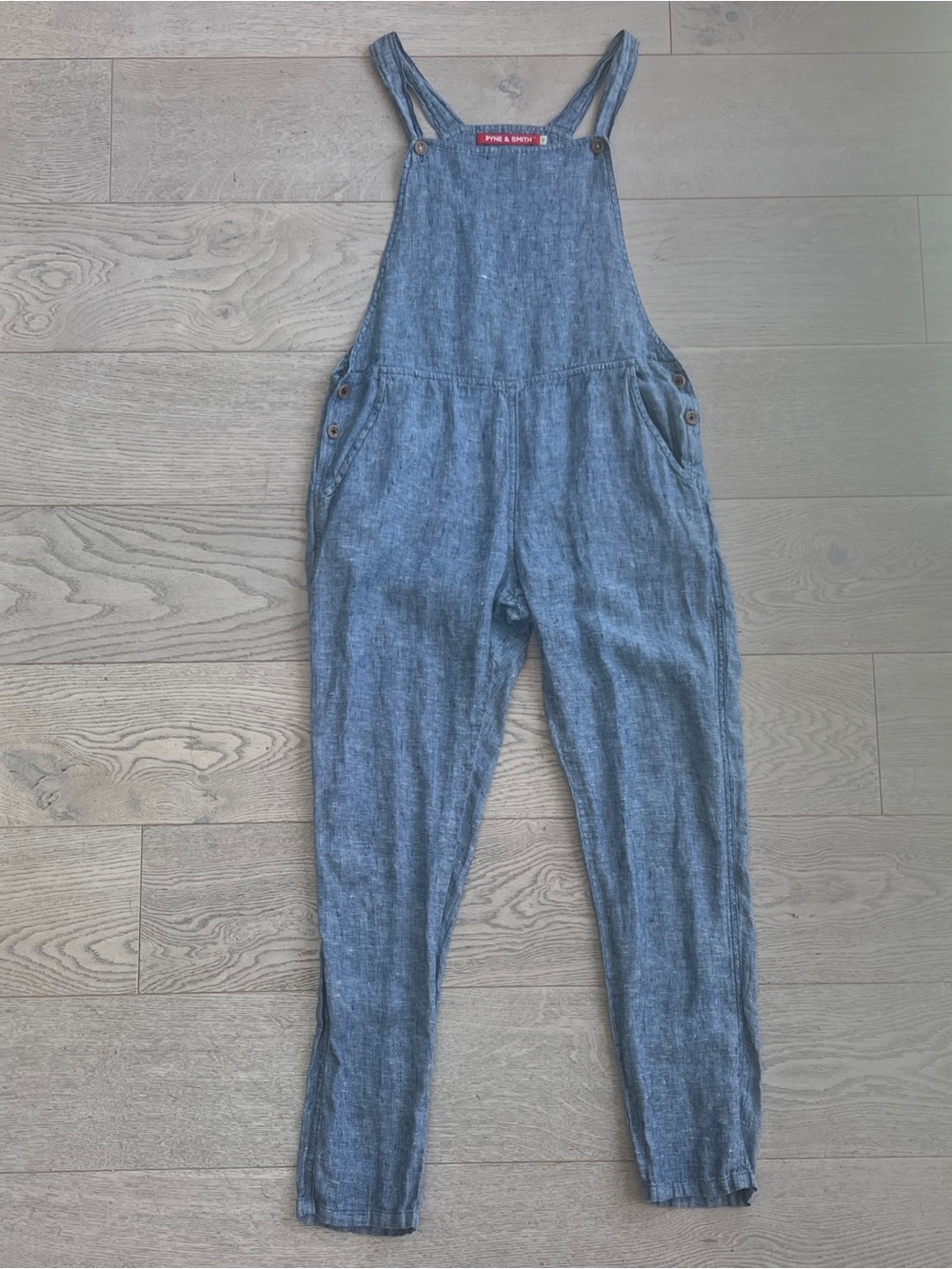 Pyne & Smith Linen Overalls in Denim Blue Women’s Size XS